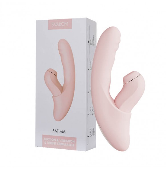 USA SVAKOM - Fatima Sucking Retractable Heating Vibrator (Chargeable - Pink)